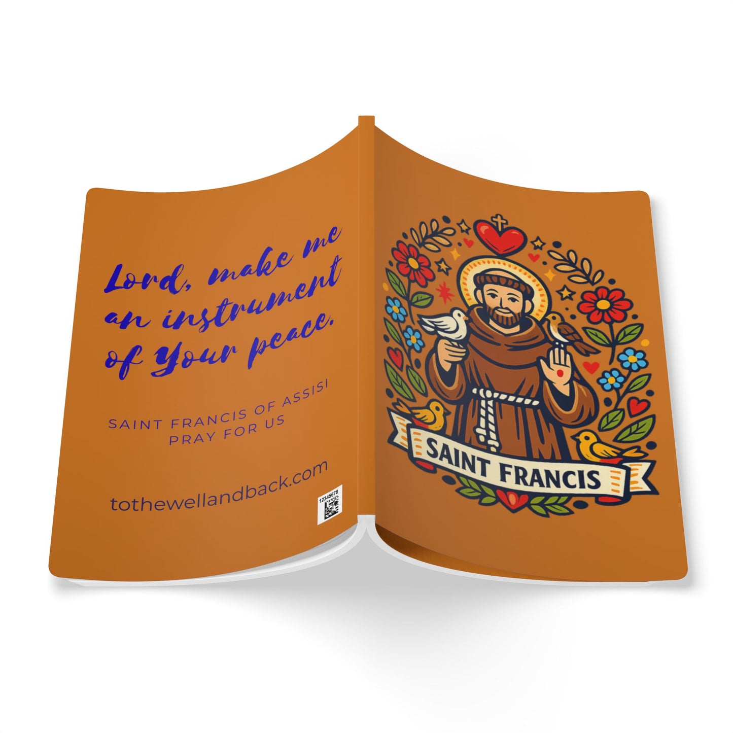 Saint Francis of Assisi Softcover Journal — Catholic Folk Art Prayer Notebook