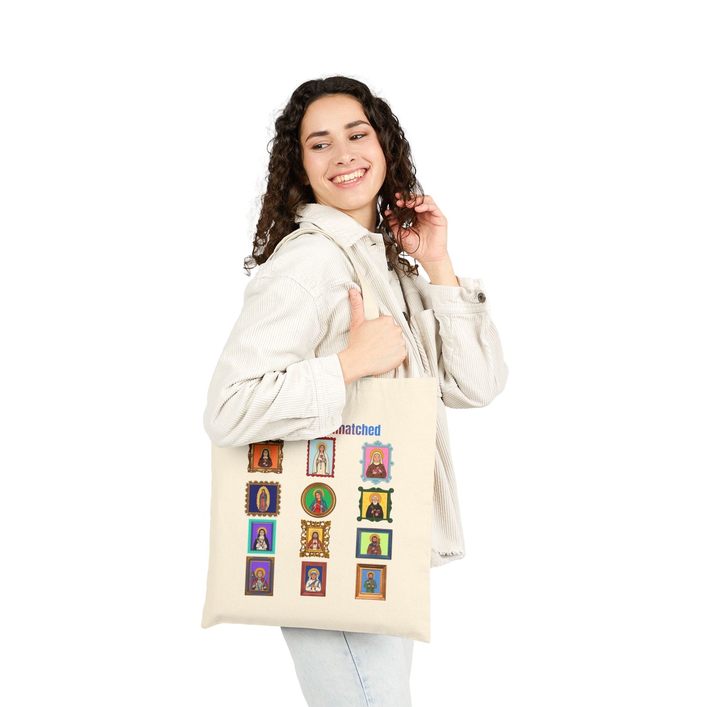 God's Art is Unmatched Catholic Canvas Tote Bag