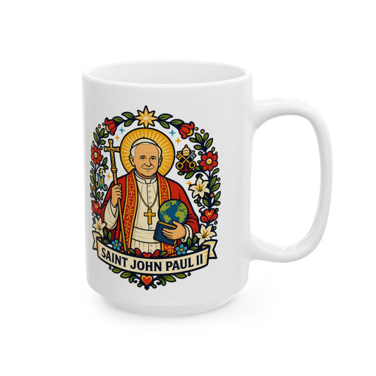 Saint John Paul II Mug — "Be Not Afraid" Catholic Coffee Cup