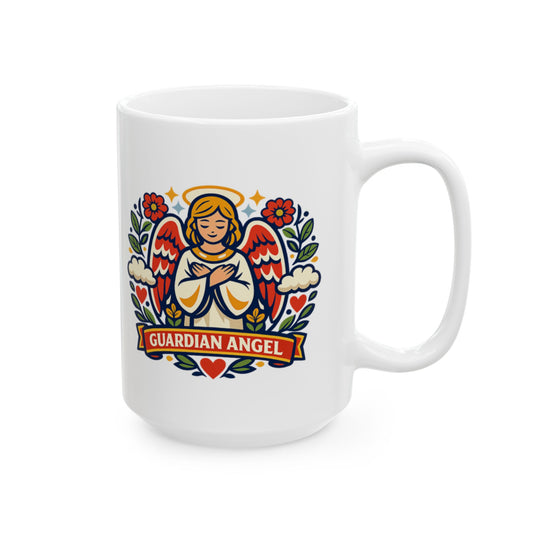 Guardian Angel Prayer Mug — "Guide Me, Guard Me, Stay Beside Me"