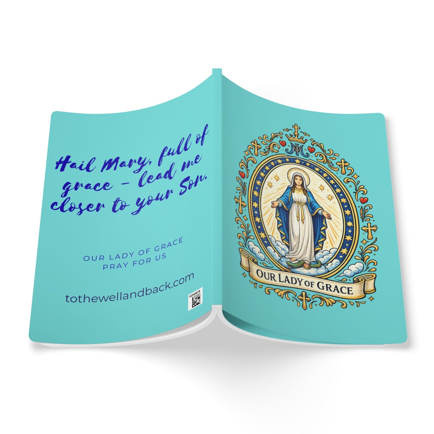 Our Lady of Grace Softcover Journal — Catholic Folk Art Prayer Notebook