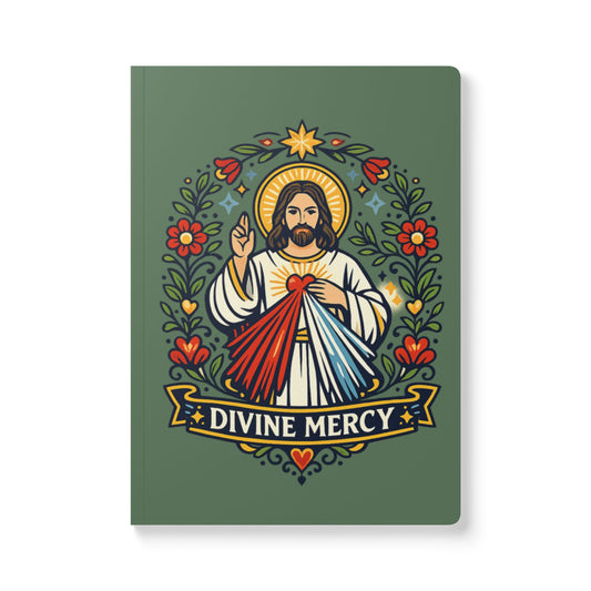 Divine Mercy Softcover Journal — Catholic Folk Art Prayer Notebook
