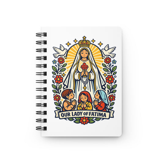 Our Lady of Fatima Spiral Journal — Catholic Folk Art Prayer Notebook