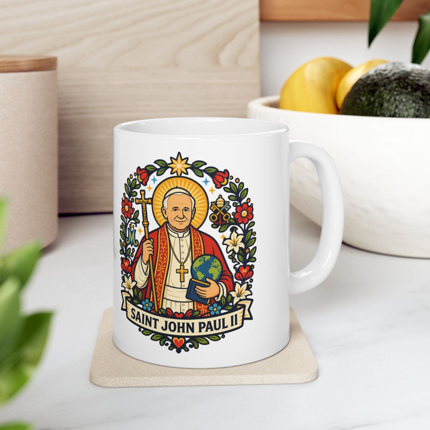 Saint John Paul II Mug — "Be Not Afraid" Catholic Coffee Cup