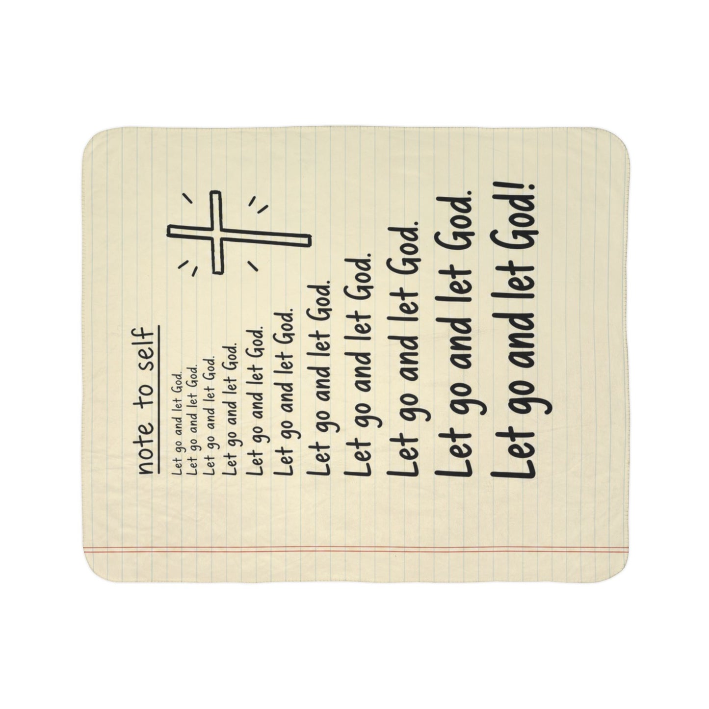 Fleece Sherpa Blanket — "Note to Self: Let Go and Let God" Inspirational Throw