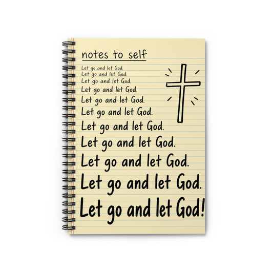 Christian 'Let Go and Let God' Spiral Notebook – Ruled Journal for Prayer, Reflection & Encouragement