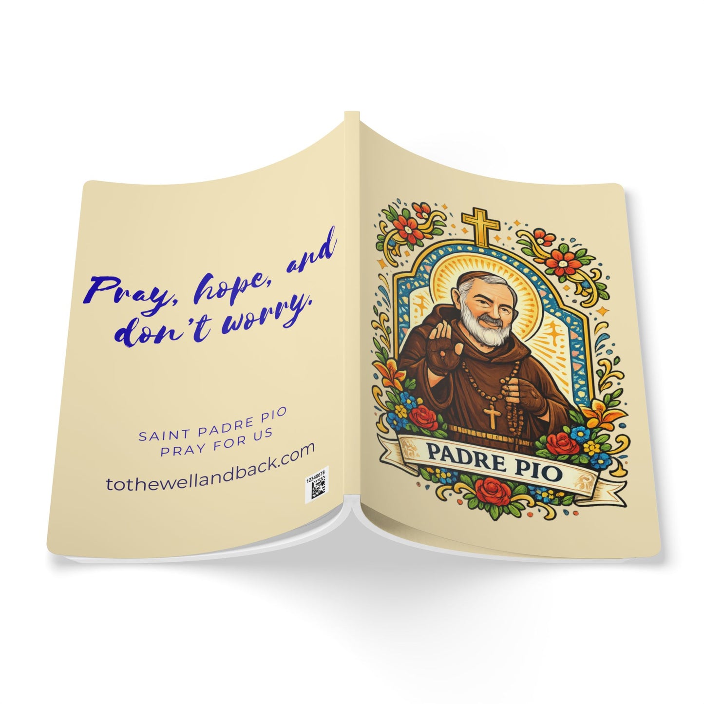 Saint Padre Pio Softcover Journal — Catholic Folk Art Prayer Notebook
