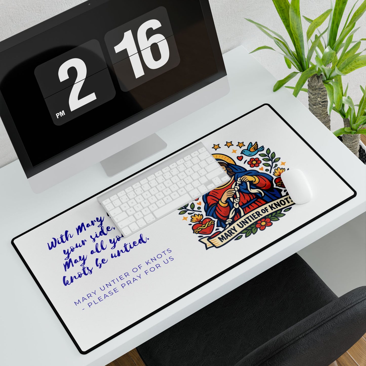 Mary Untier of Knots Desk Mat — Catholic Inspirational Desk Pad