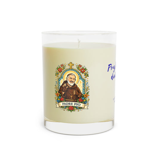 Saint Padre Pio Prayer Candle — Catholic Folk Art Scented Soy Candle