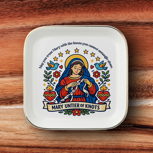 Mary Untier of Knots Catholic Jewelry Dish