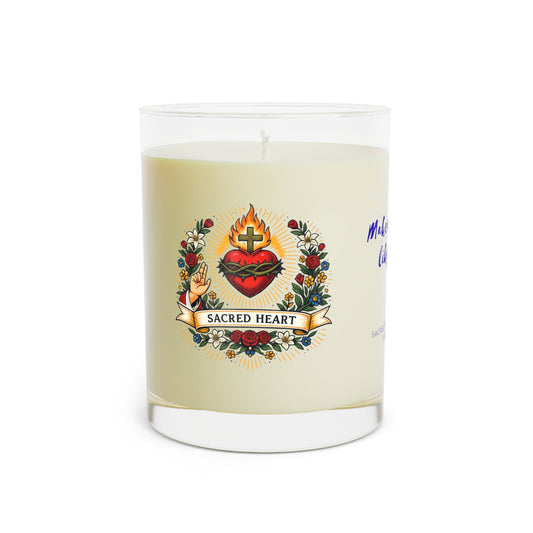 Sacred Heart of Jesus Prayer Candle — Catholic Folk Art Scented Soy Candle