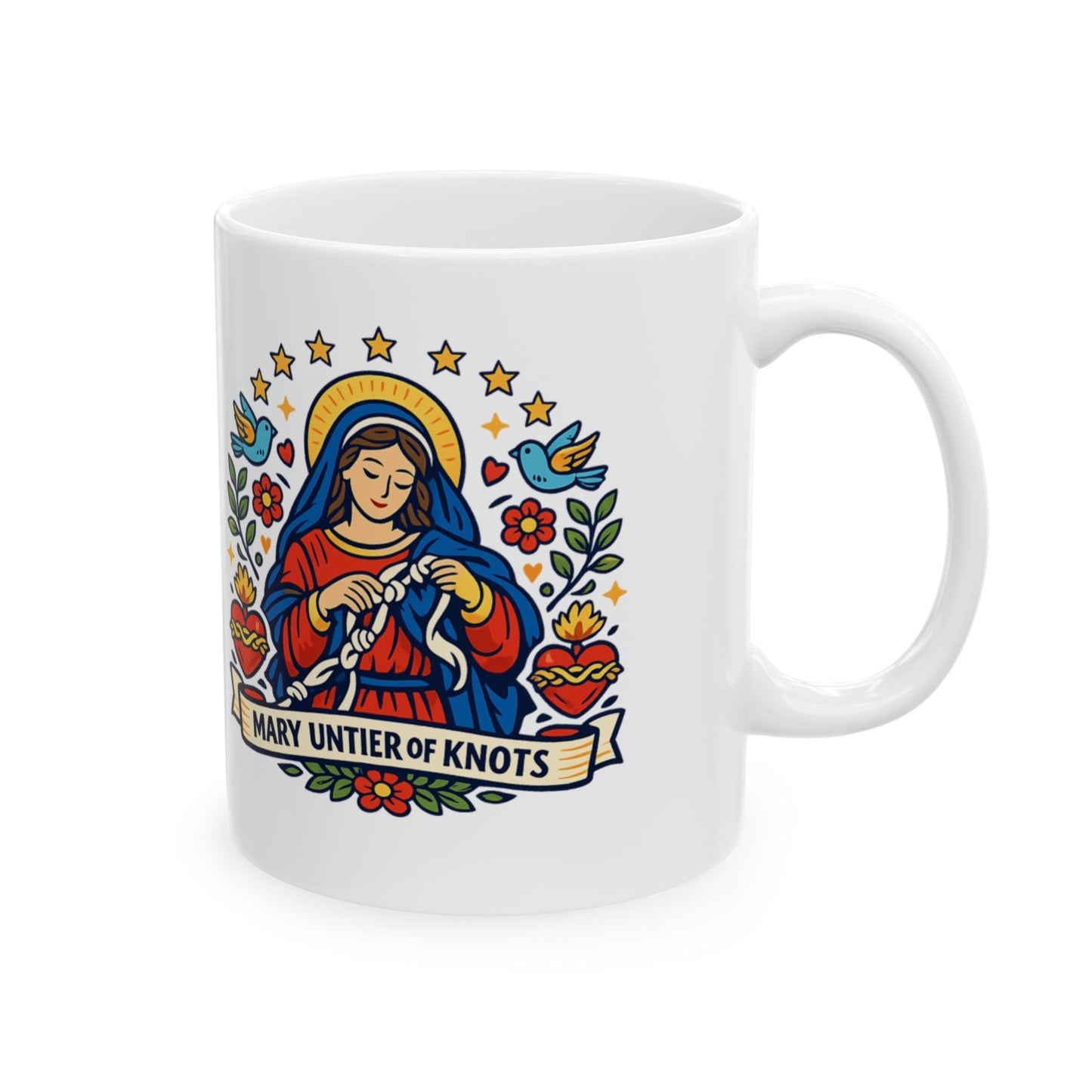 Mary, Untier of Knots Prayer Mug — Catholic Marian Devotion