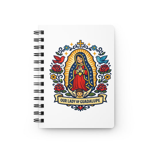 Our Lady of Guadalupe Spiral Journal — Catholic Folk Art Prayer Notebook