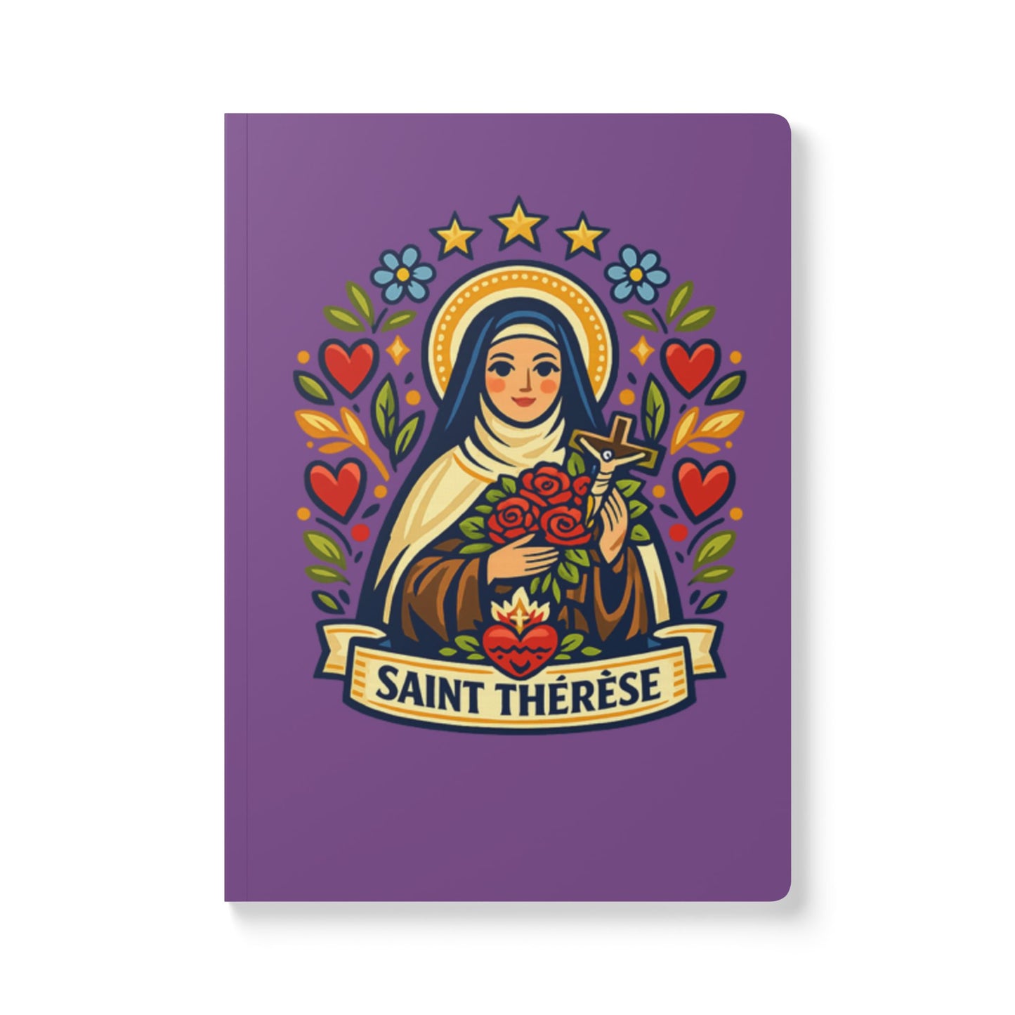 Saint Thérèse of Lisieux Softcover Journal — Catholic Folk Art Prayer Notebook