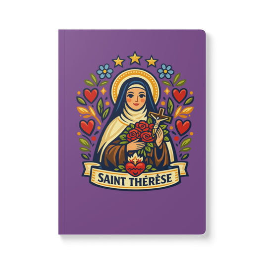 Saint Thérèse of Lisieux Softcover Journal — Catholic Folk Art Prayer Notebook