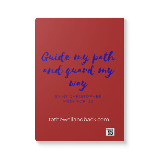 Saint Christopher Softcover Journal — Catholic Folk Art Prayer Notebook