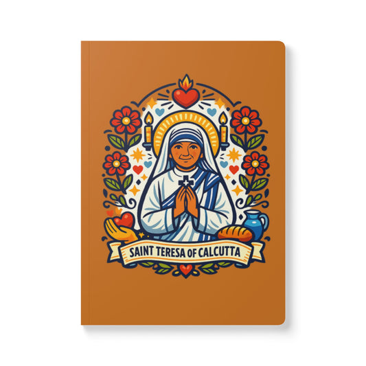 Saint Teresa of Calcutta Softcover Journal — Catholic Folk Art Prayer Notebook