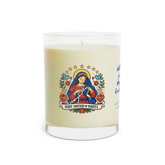 Mary Untier of Knots Prayer Candle — Catholic Folk Art Scented Soy Candle