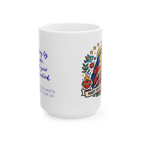 Mary, Untier of Knots Prayer Mug — Catholic Marian Devotion