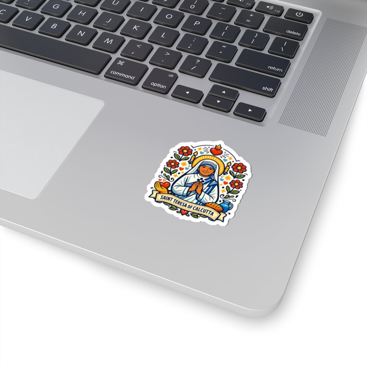 Saint Teresa of Calcutta Kiss-Cut Sticker — Catholic Folk Art Decal