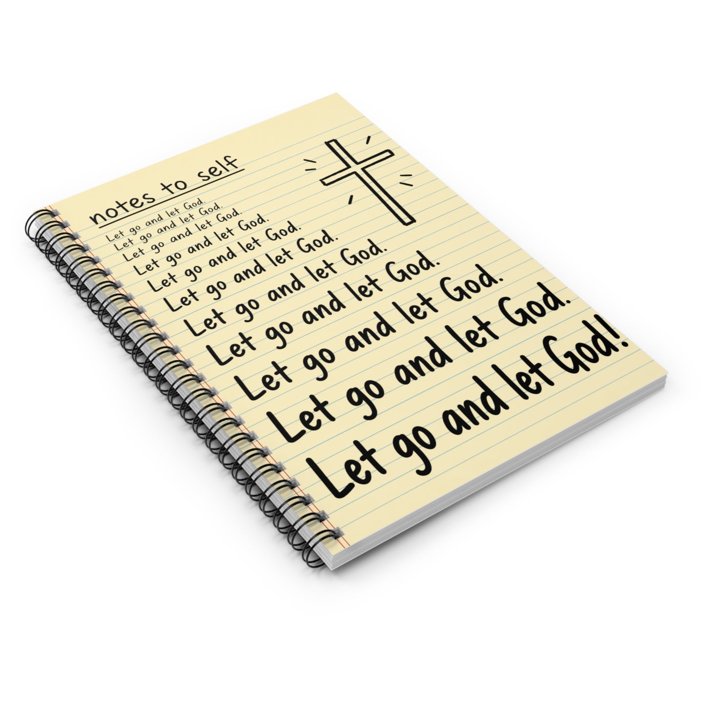 Christian 'Let Go and Let God' Spiral Notebook – Ruled Journal for Prayer, Reflection & Encouragement