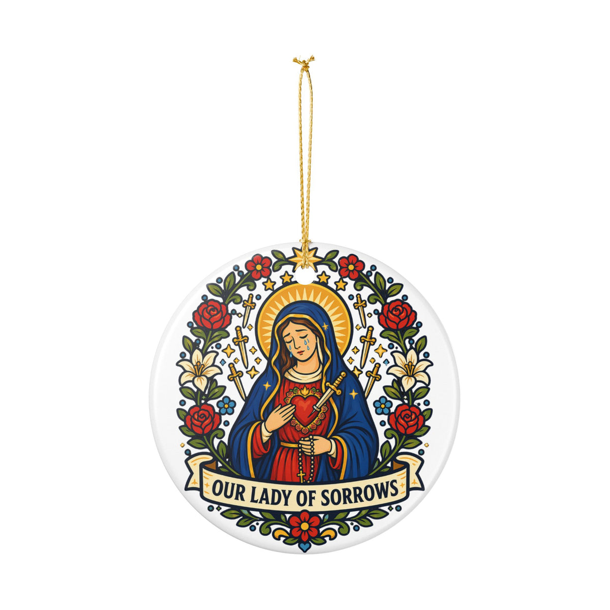 Our Lady of Sorrows Catholic Christmas Ornament
