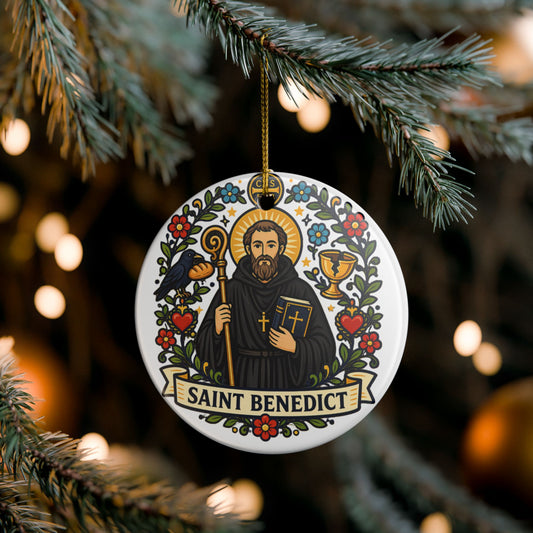 St. Benedict Catholic Christmas Ornament