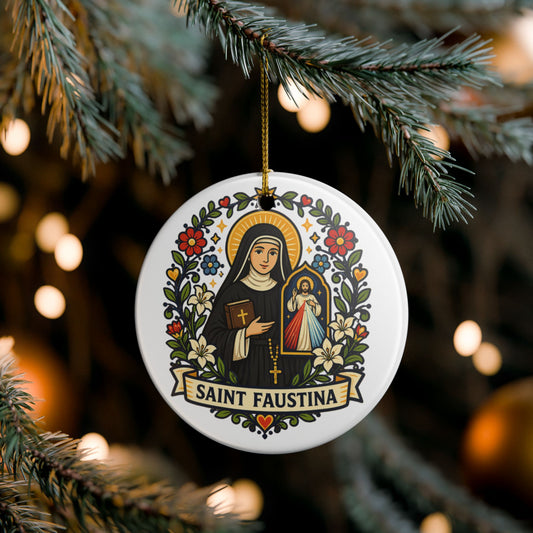 St. Faustina Catholic Christmas Ornament