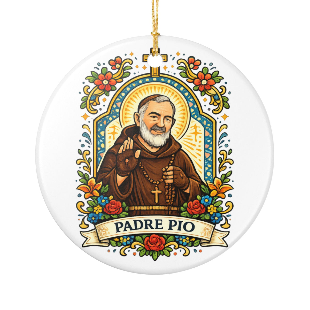 Saint Padre Pio Catholic Christmas Ornament