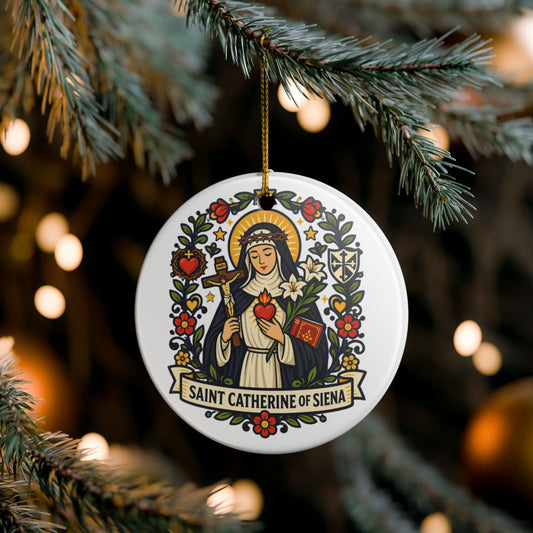 St. Catherine of Siena Catholic Christmas Ornament