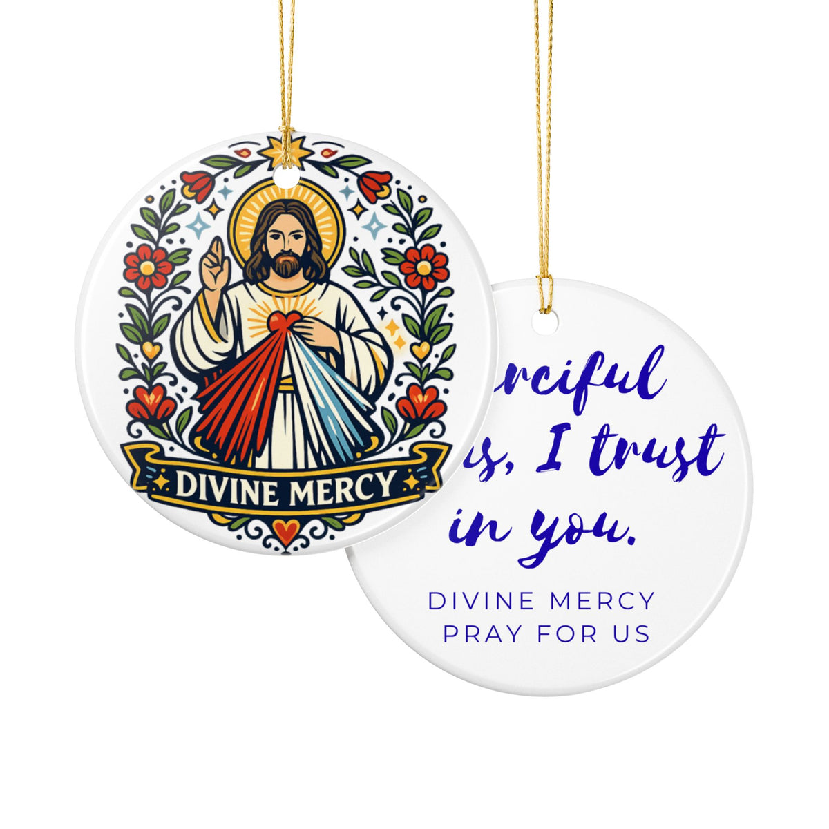 Divine Mercy Catholic Christmas Ornament