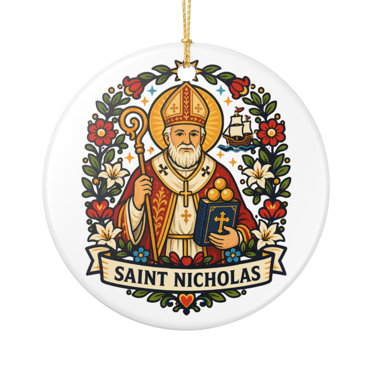 St. Nicholas Catholic Christmas Ornament