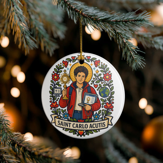 St. Carlo Acutis Catholic Christmas Ornament