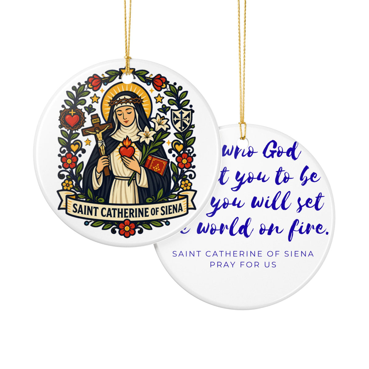 St. Catherine of Siena Catholic Christmas Ornament