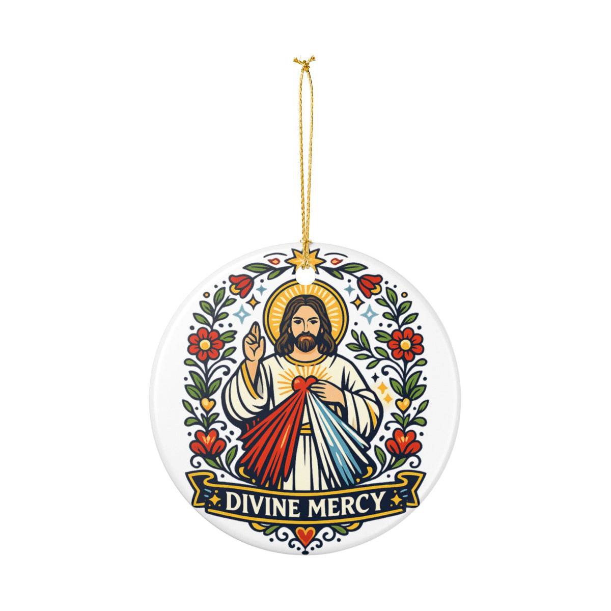 Divine Mercy Catholic Christmas Ornament