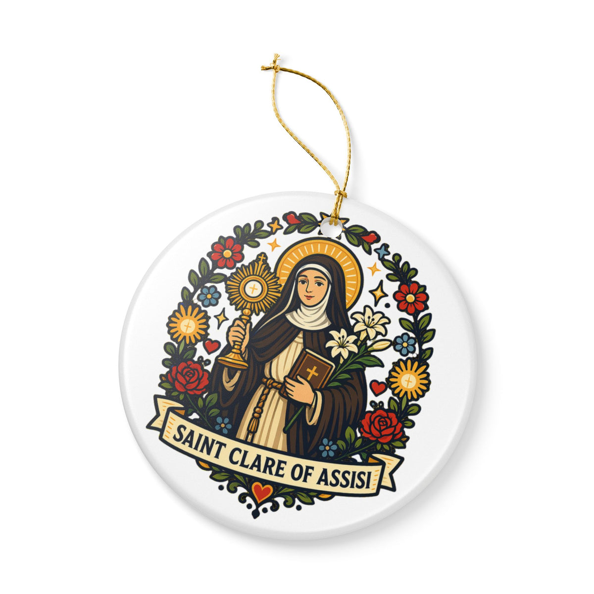 St. Clare of Assisi Catholic Christmas Ornament
