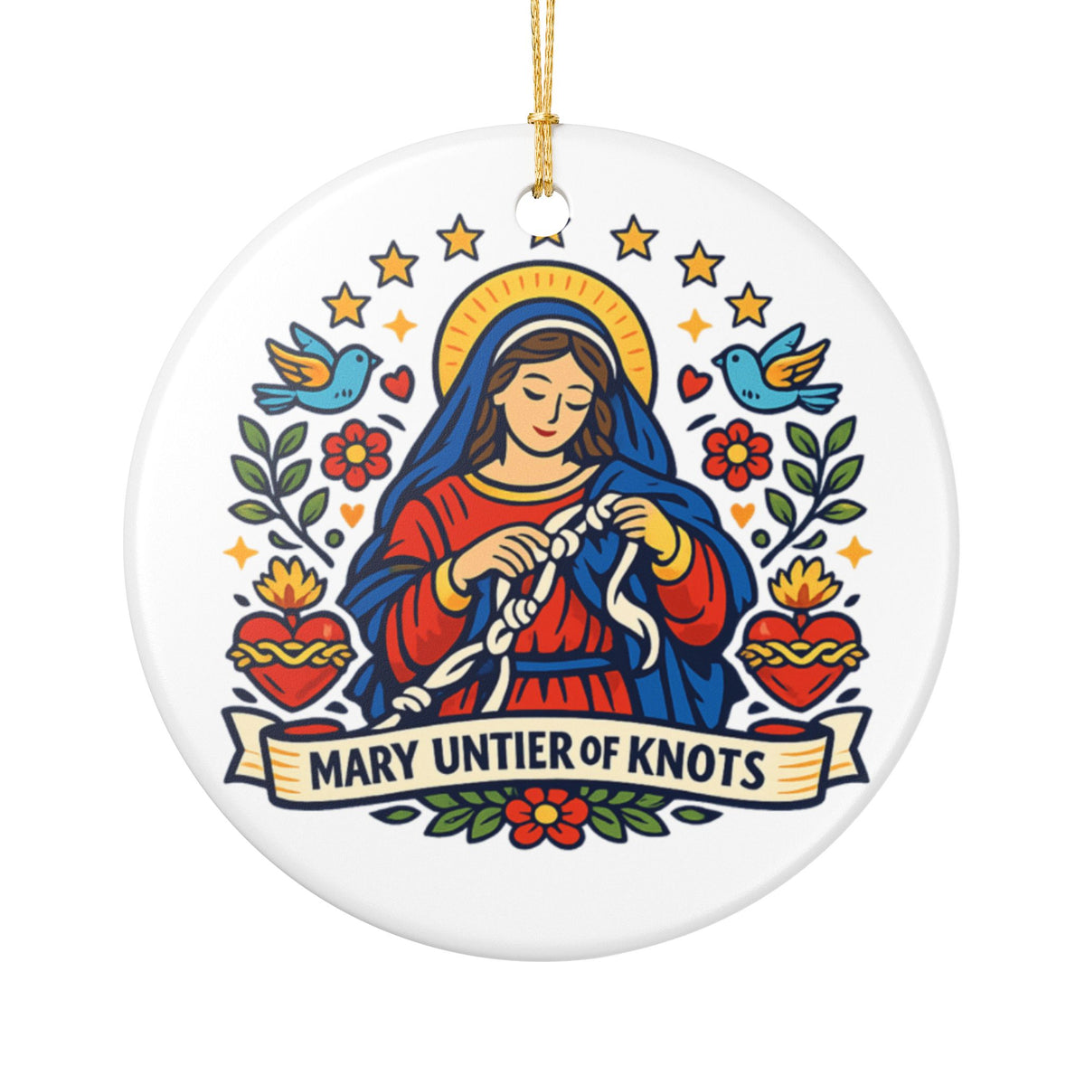 Mary Untier of Knots Catholic Christmas Ornament