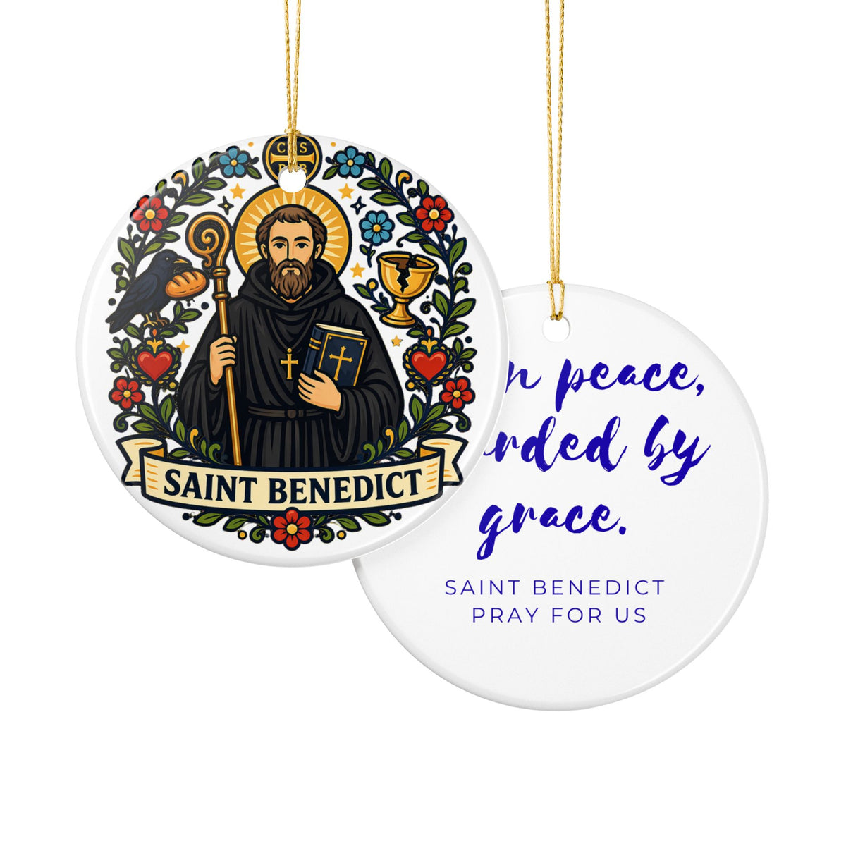 St. Benedict Catholic Christmas Ornament