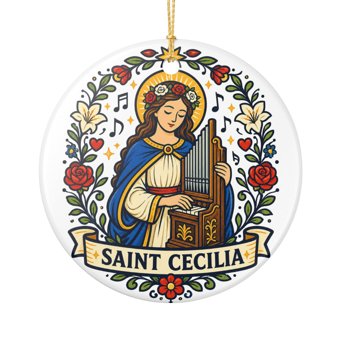 St. Cecilia Catholic Christmas Ornament