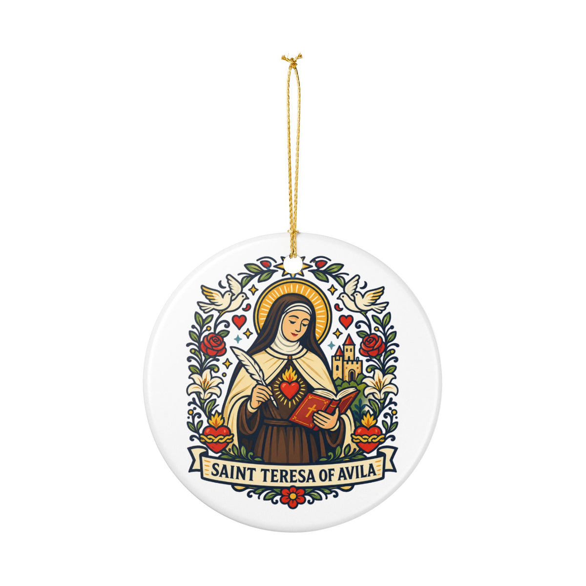 St. Teresa of Avila Catholic Christmas Ornament