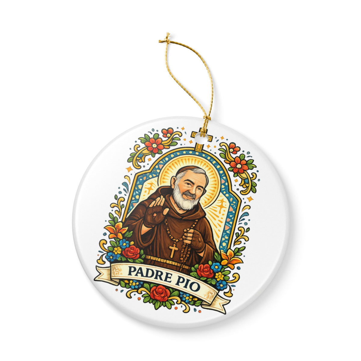 Saint Padre Pio Catholic Christmas Ornament