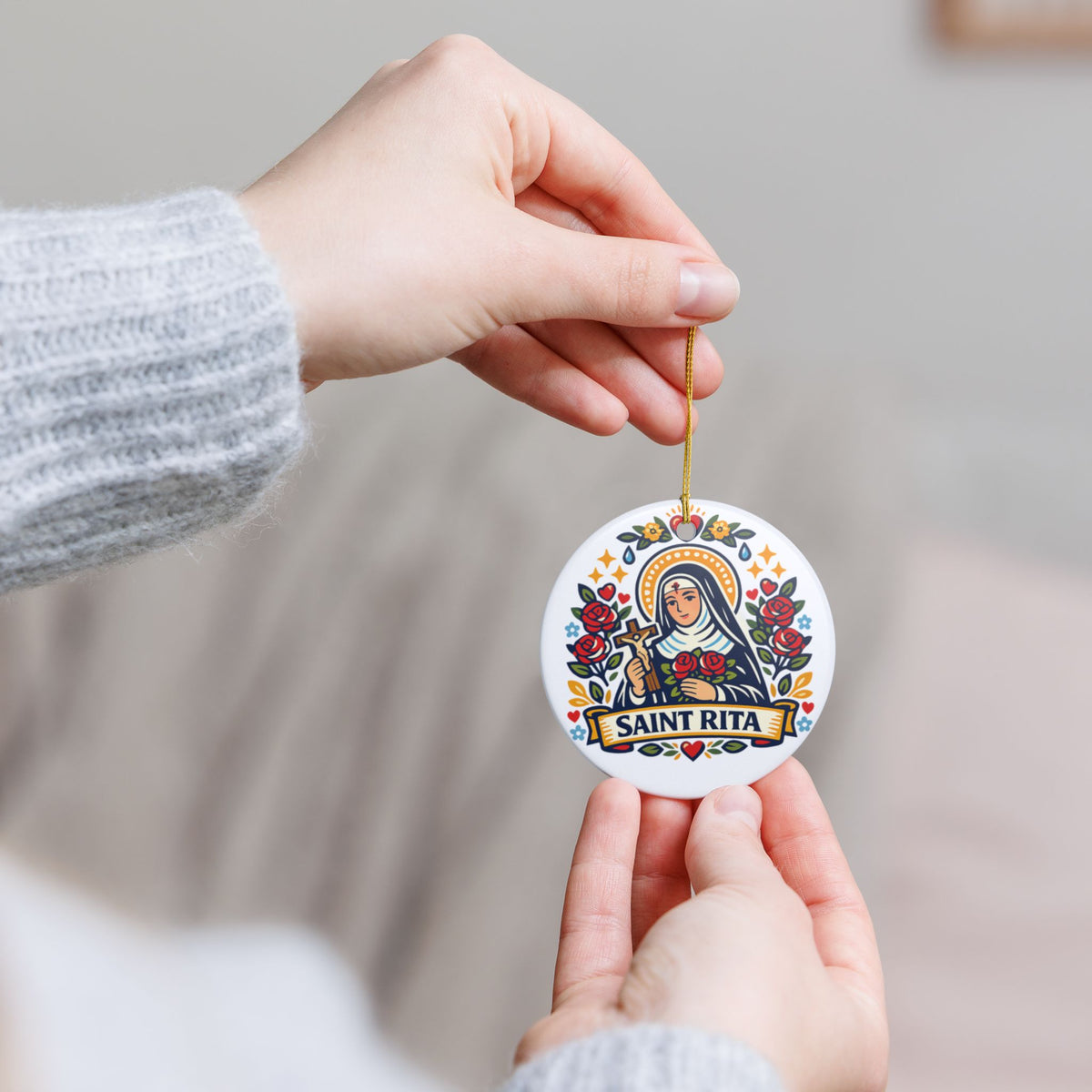 St. Rita Catholic Christmas Ornament