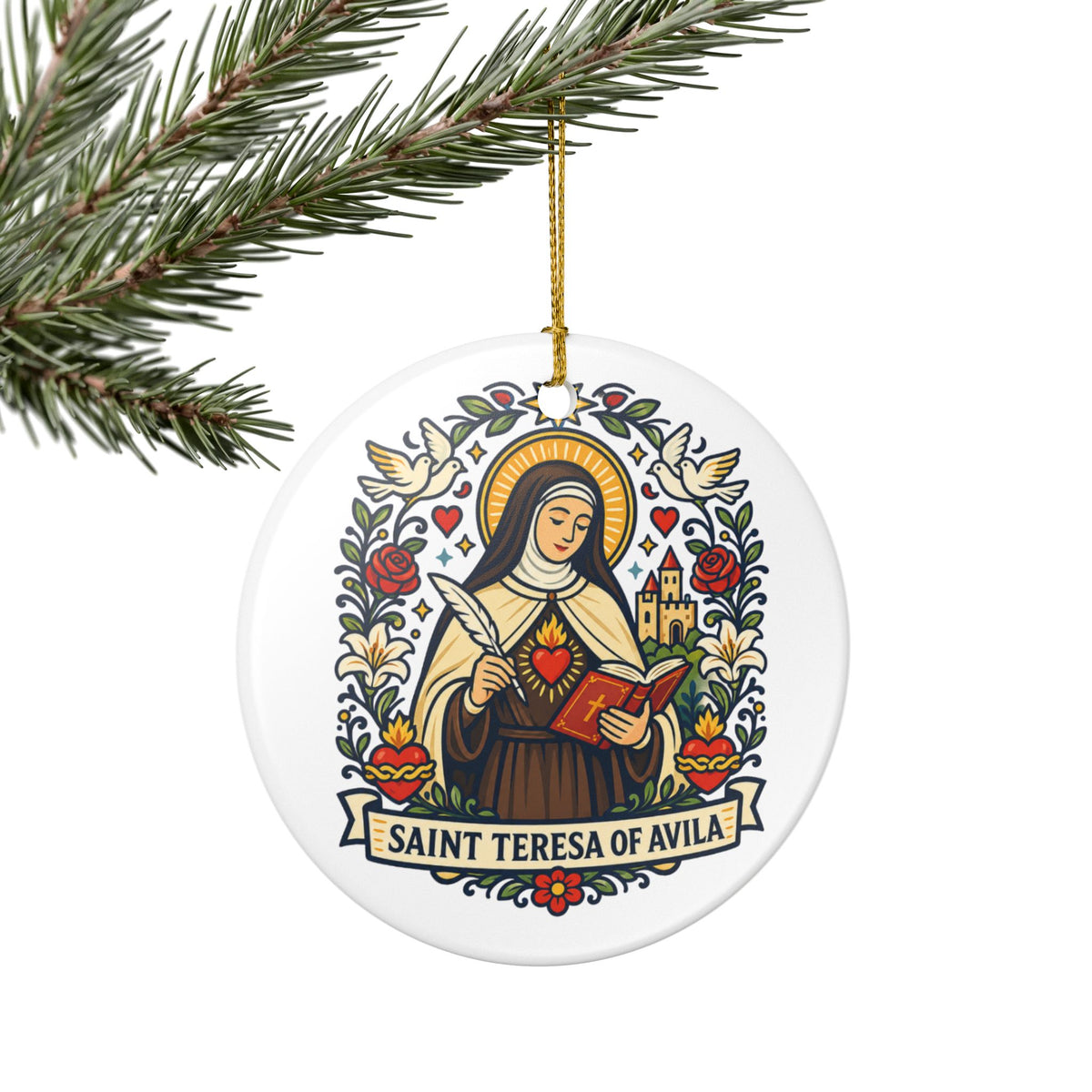 St. Teresa of Avila Catholic Christmas Ornament