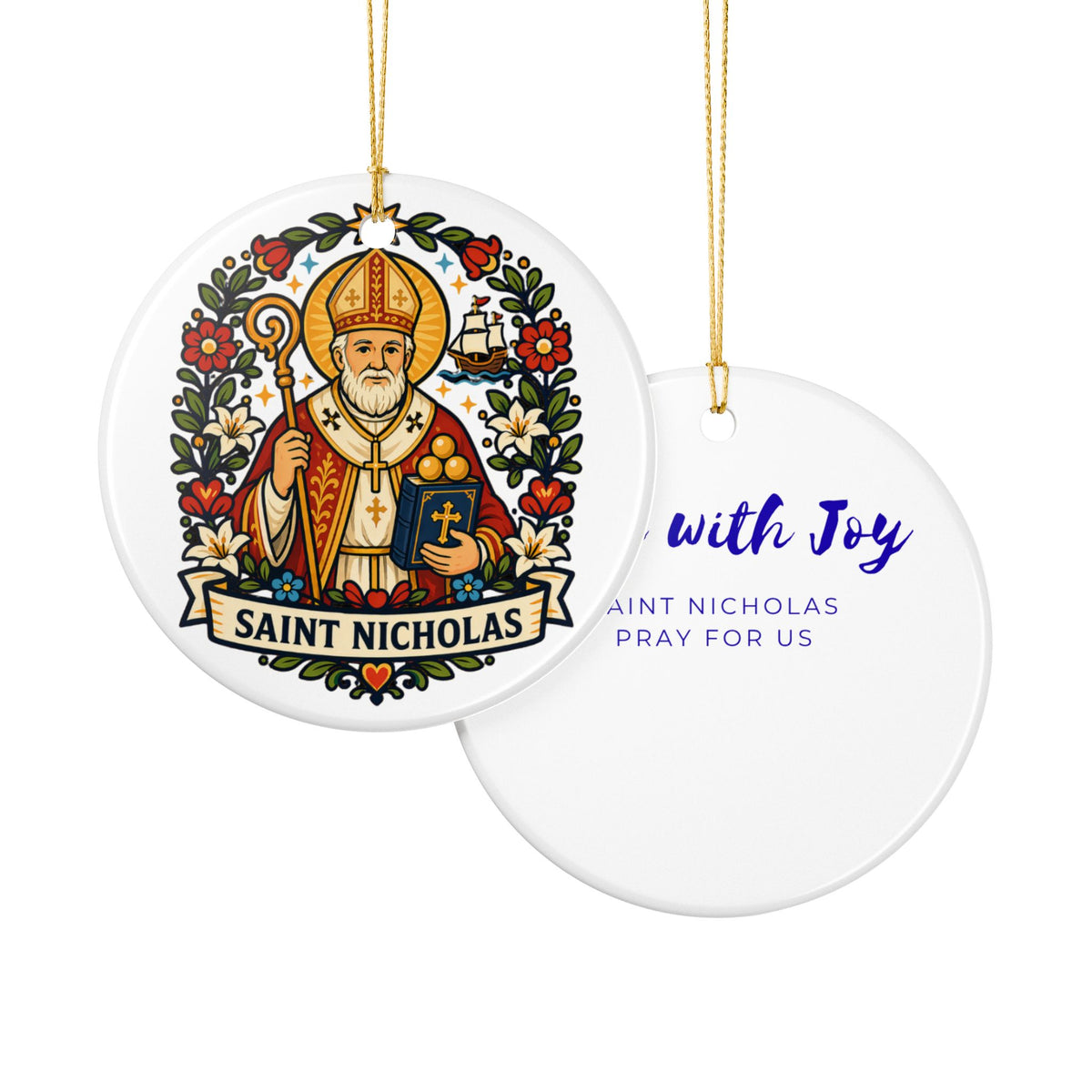 St. Nicholas Catholic Christmas Ornament