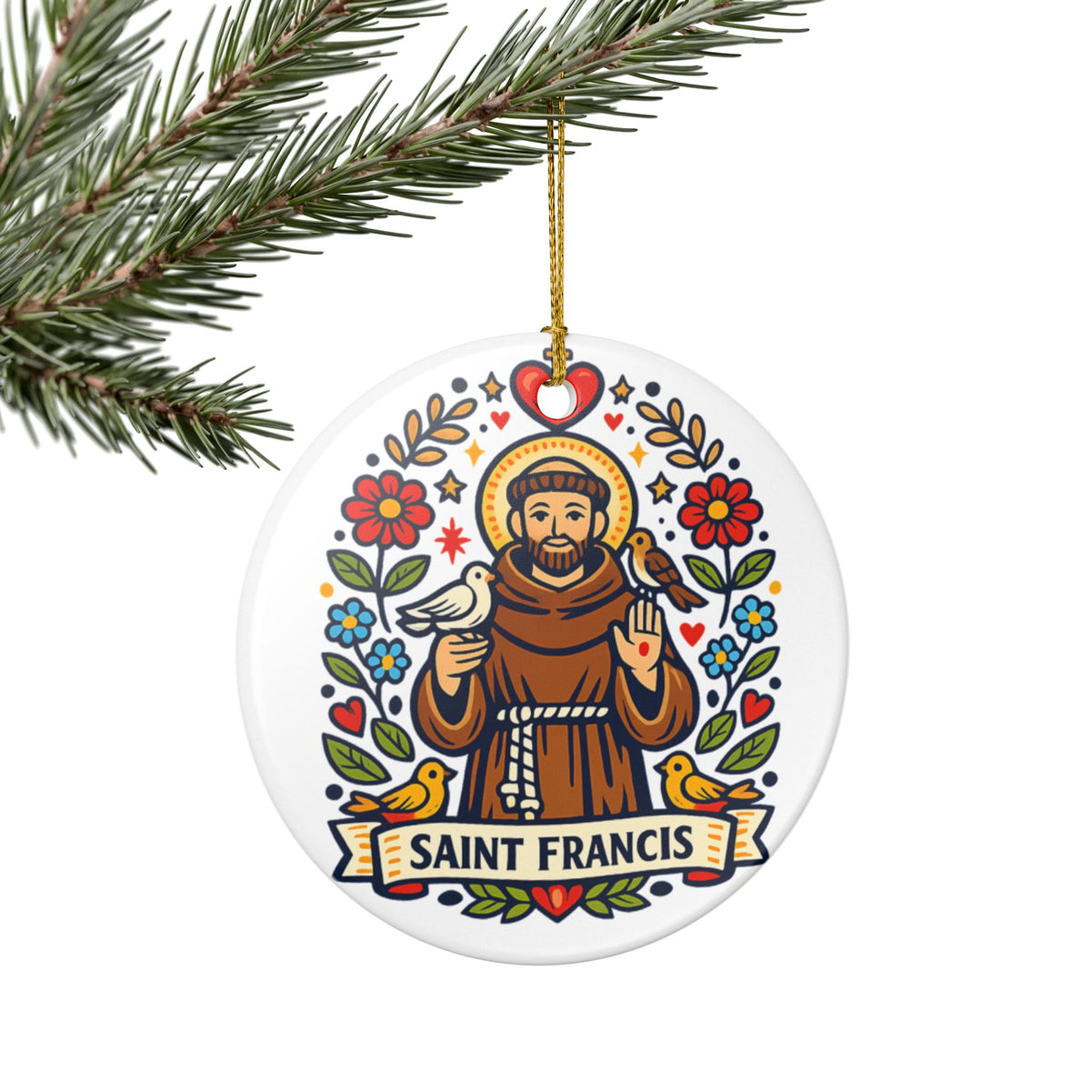 St. Francis of Assisi Catholic Christmas Ornament