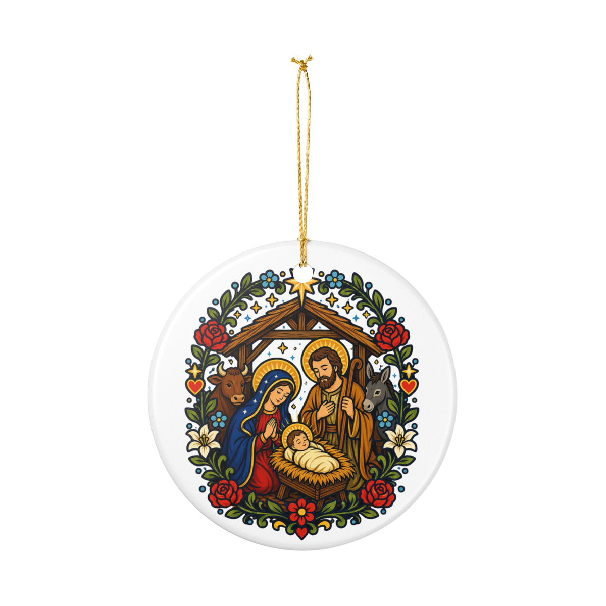 Nativity Ceramic Christmas Ornament