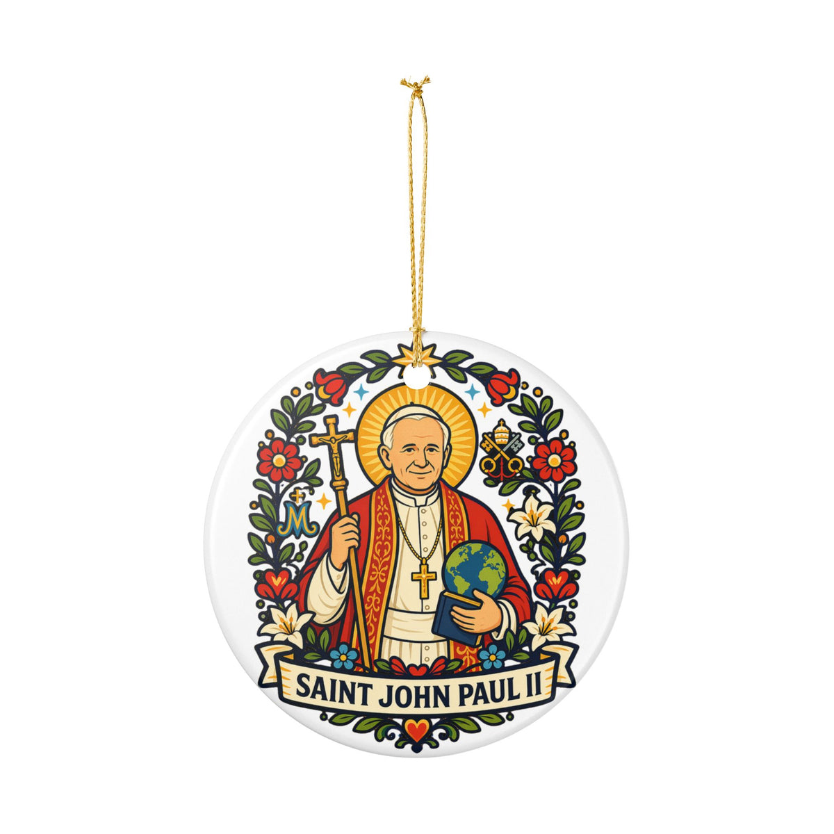 St. John Paul II Catholic Christmas Ornament