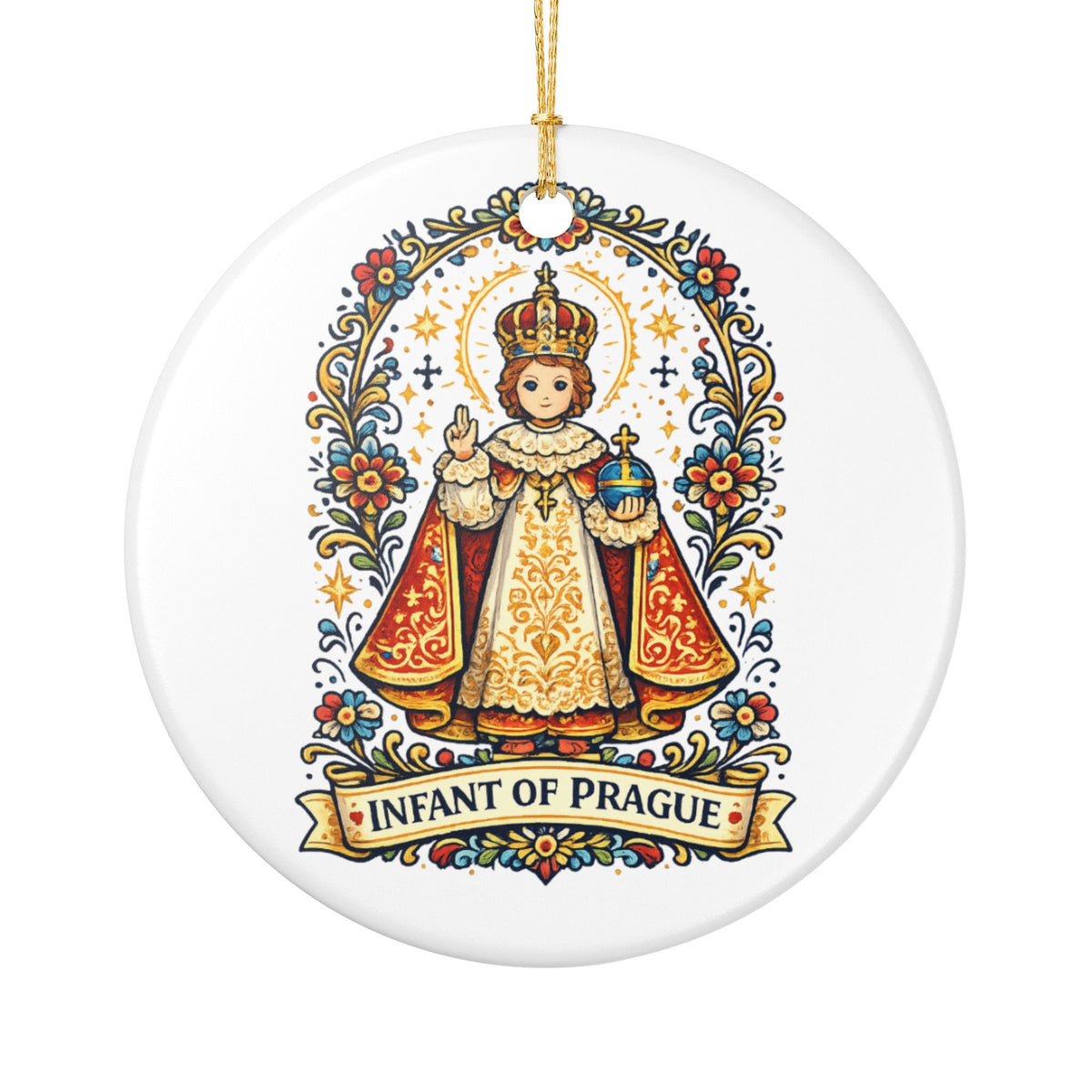 Infant of Prague Catholic Christmas Ornament