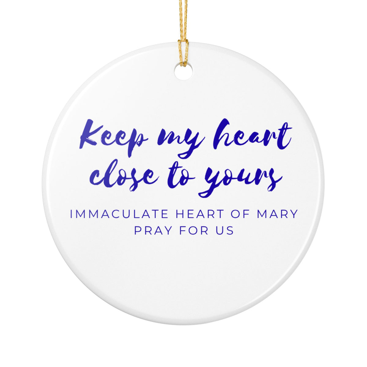 Immaculate Heart of Mary Catholic Christmas Ornament