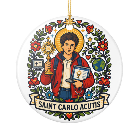 St. Carlo Acutis Catholic Christmas Ornament